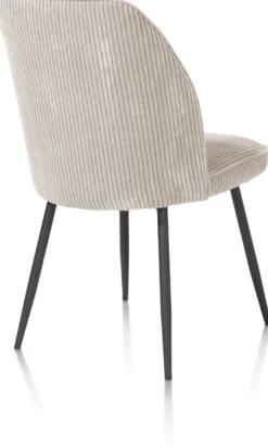 Leonidas, eetkamerstoel - frame rough off black (ROB) - stof Rivas - charcoal