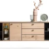 Livada, dressoir 240 cm - 3-deuren + 3-laden + 3-niches - Natural