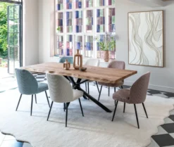 Living, eetkamertafel 180 x +/- 90/100 cm