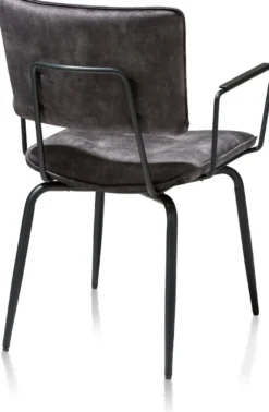 Manou, armstoel - off black - stof Karese - Antraciet