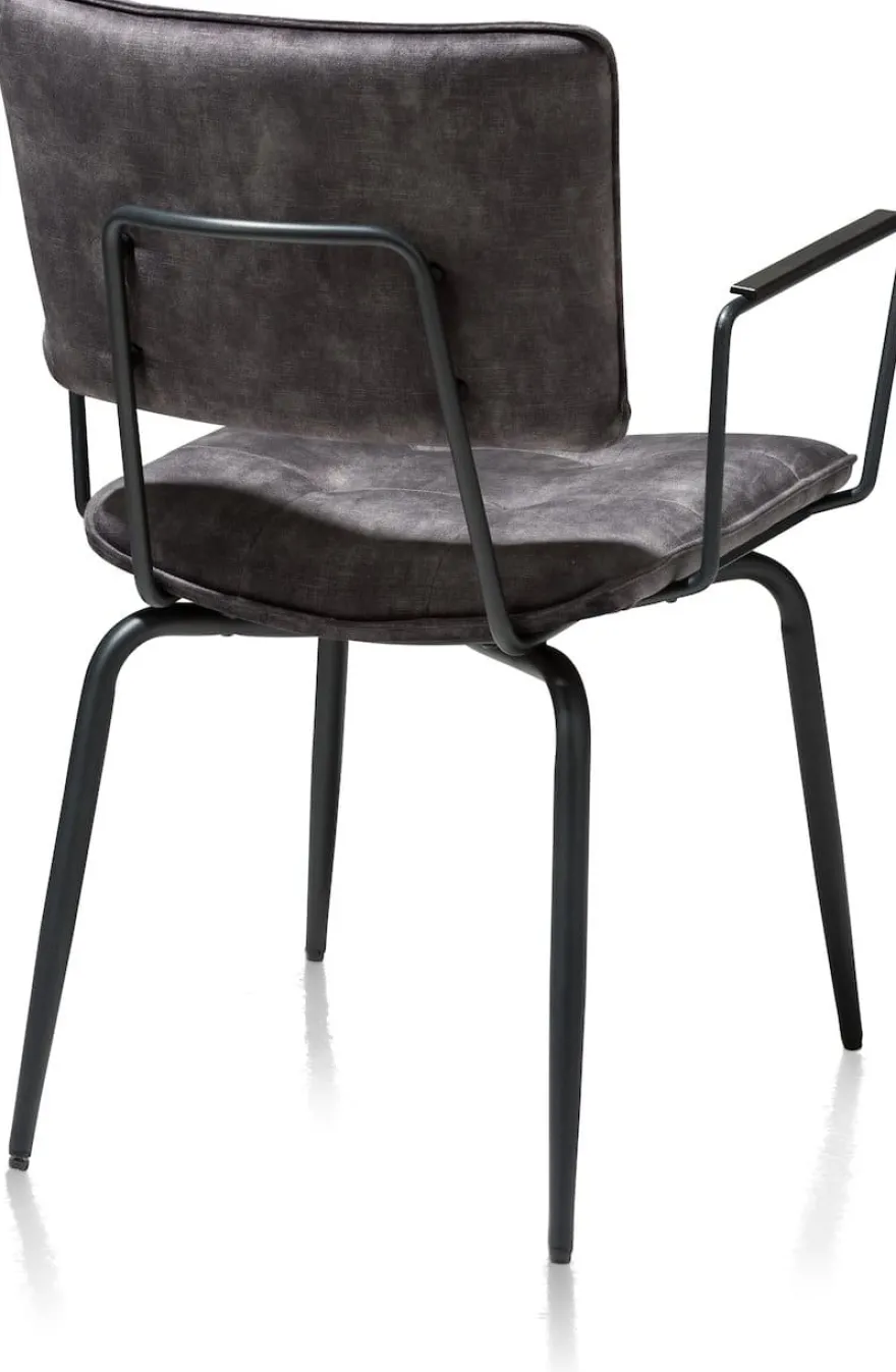 Manou, armstoel - off black - stof Karese - Antraciet