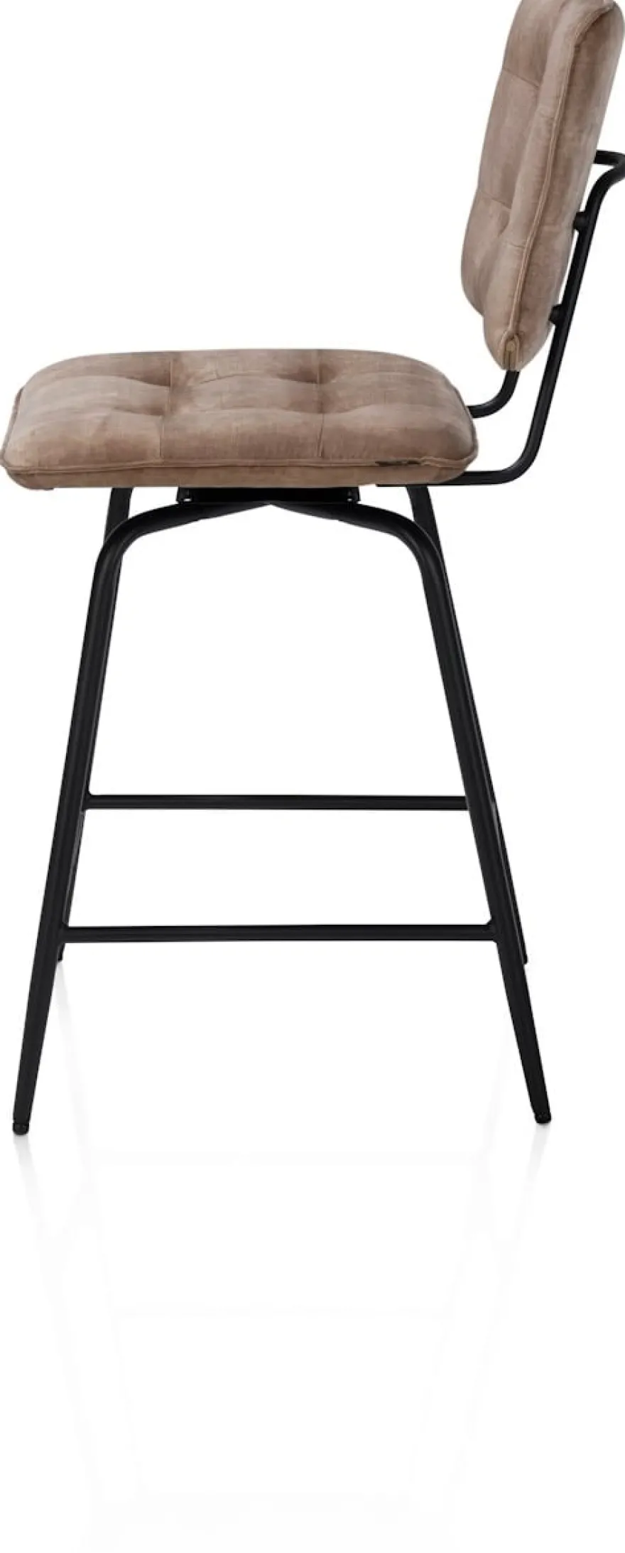 Manou, barstoel hoog - off black - stof Karese - Camel