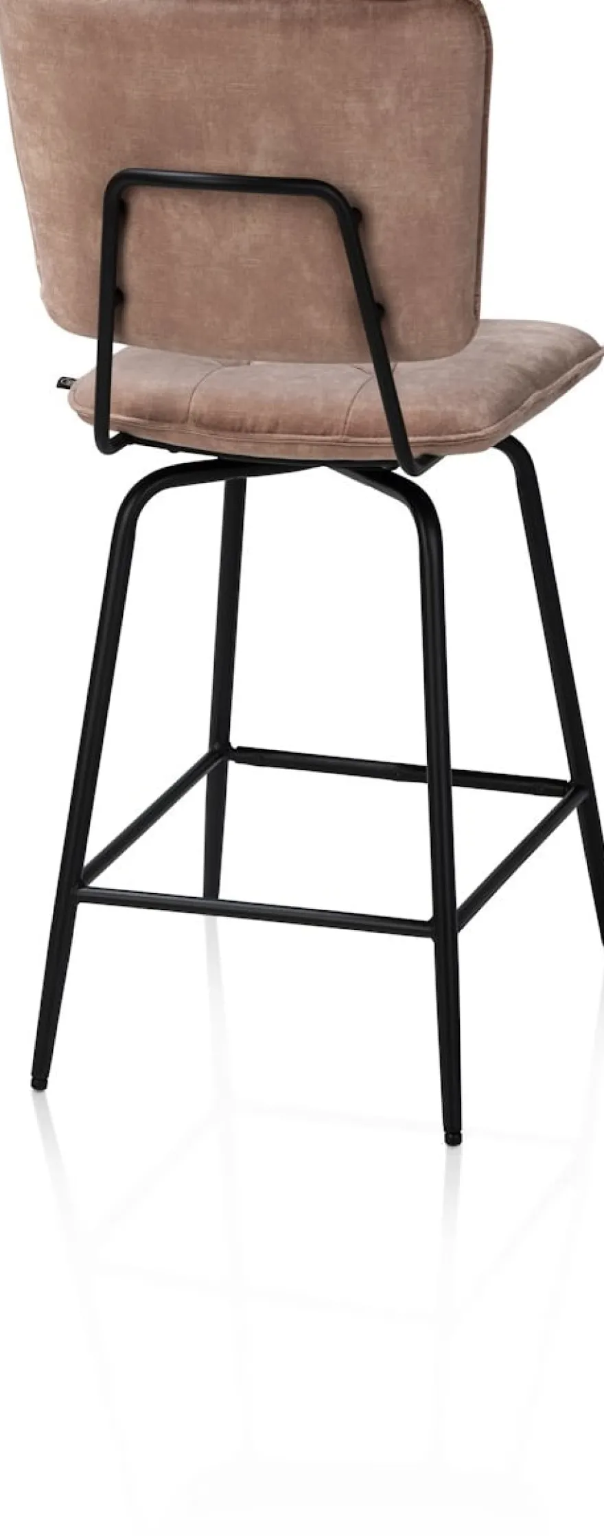 Manou, barstoel hoog - off black - stof Karese - Camel