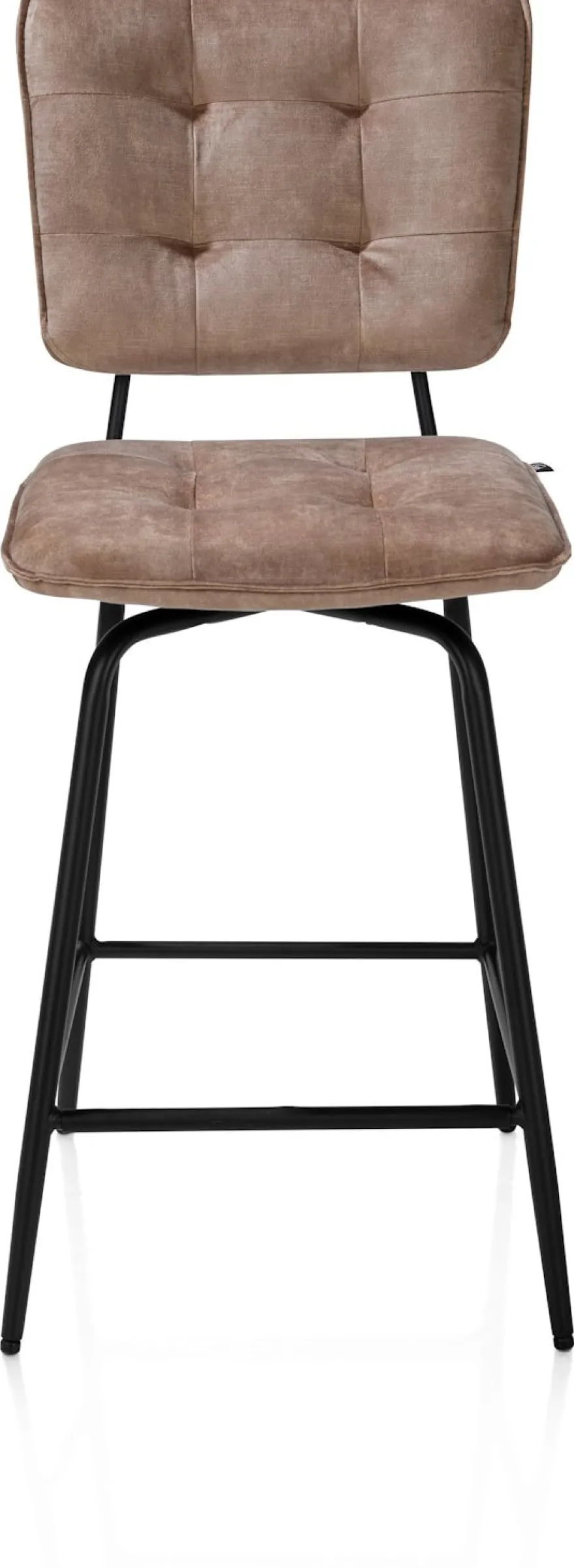 Manou, barstoel hoog - off black - stof Karese - Camel