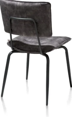 Manou, eetkamerstoel - off black - stof Karese - Antraciet