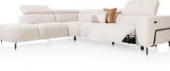 Martano, hoekbank links - stof Brioni - Creme