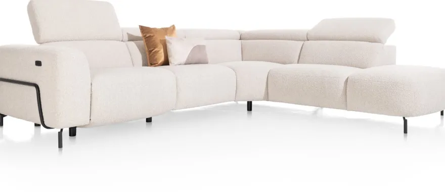 Martano, hoekbank rechts - stof Brioni - Creme