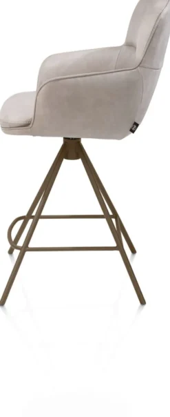 Mateo, barstoel - 4-pootjes - steelbrown - Pala - Lichtgrijs