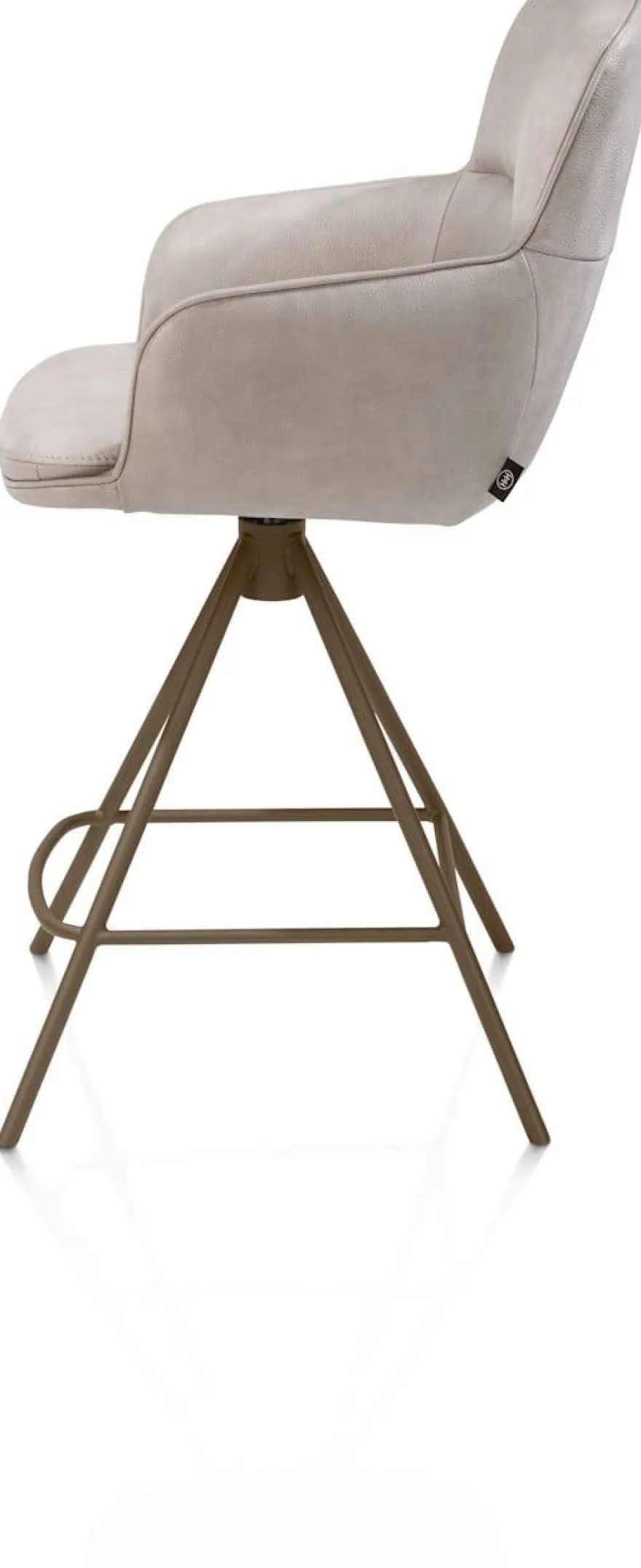 Mateo, barstoel - 4-pootjes - steelbrown - Pala - Lichtgrijs