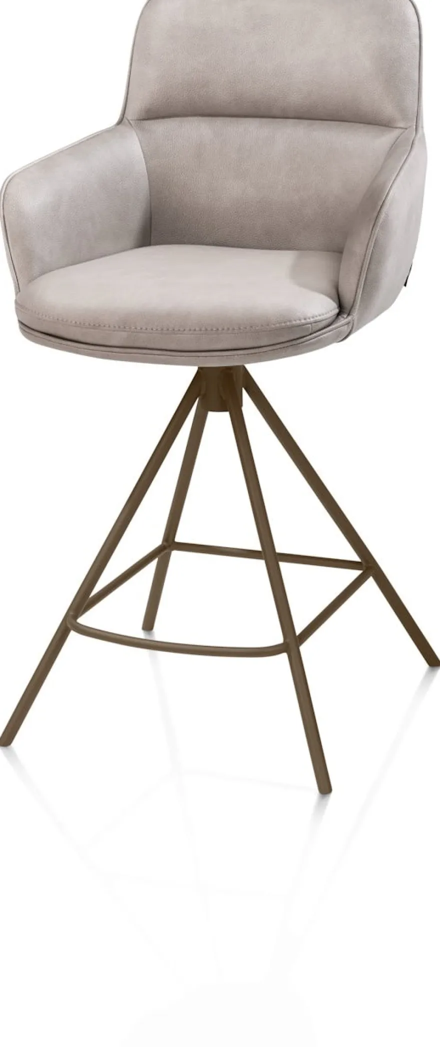 Mateo, barstoel - 4-pootjes - steelbrown - Pala - Lichtgrijs