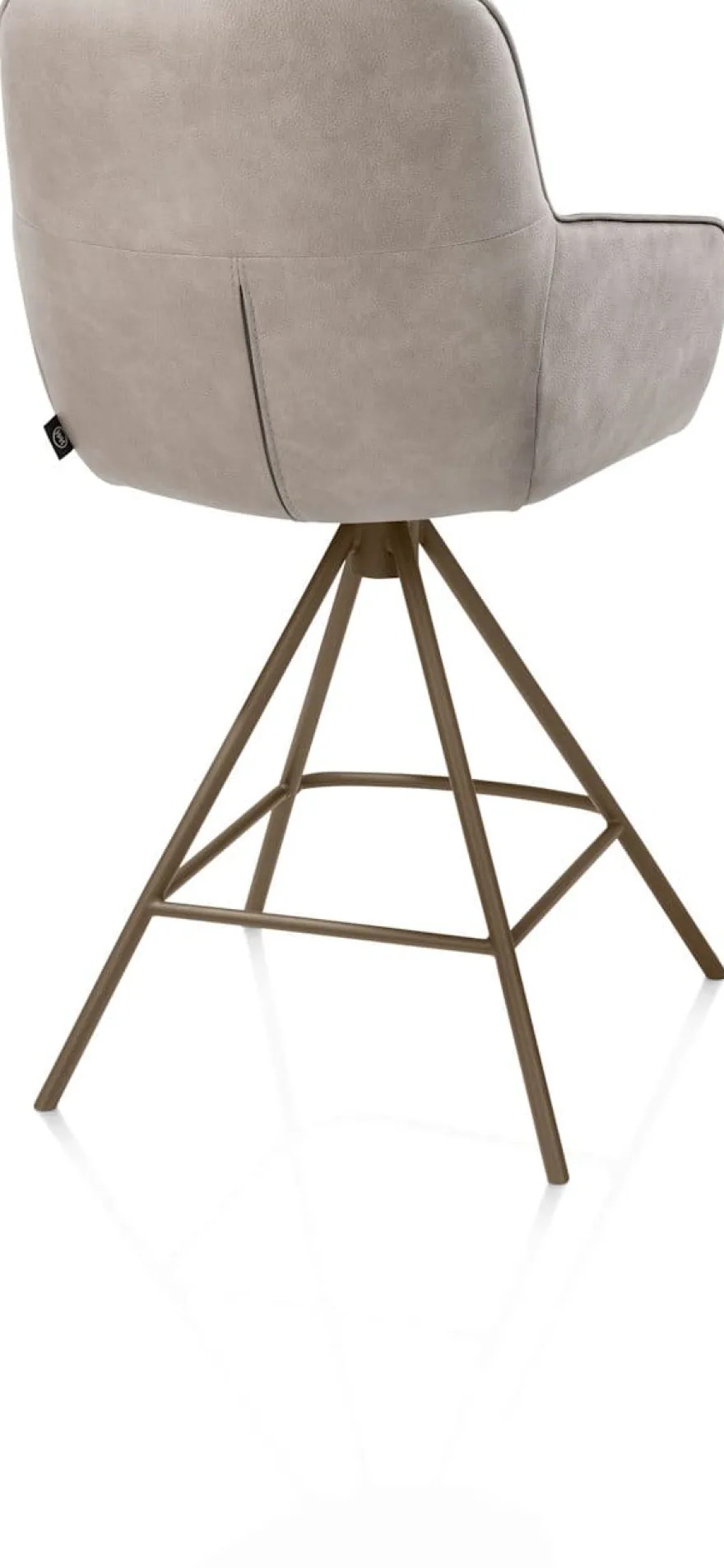 Mateo, barstoel - 4-pootjes - steelbrown - Pala - Lichtgrijs
