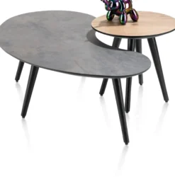 Maze, salontafel rond 40 cm - hoogte 32 cm - Antraciet