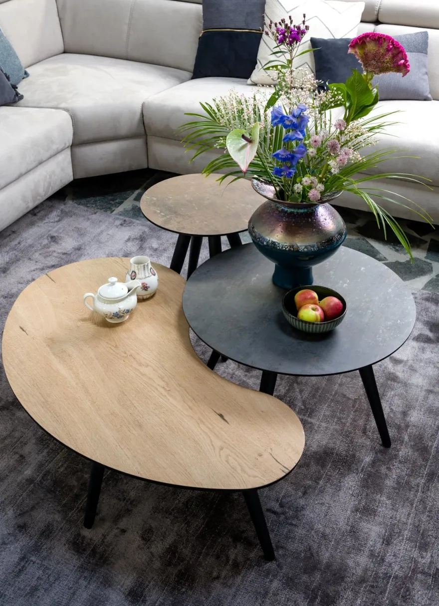 Maze, salontafel rond 40 cm - hoogte 46 cm - Antraciet