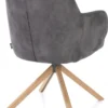 Melle, armstoel eiken frame met relaxsysteem - draaibaar - stof Calabria - Antraciet