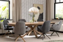 Melle, armstoel grafiet frame met relaxsysteem - draaibaar - stof Calabria - Antraciet
