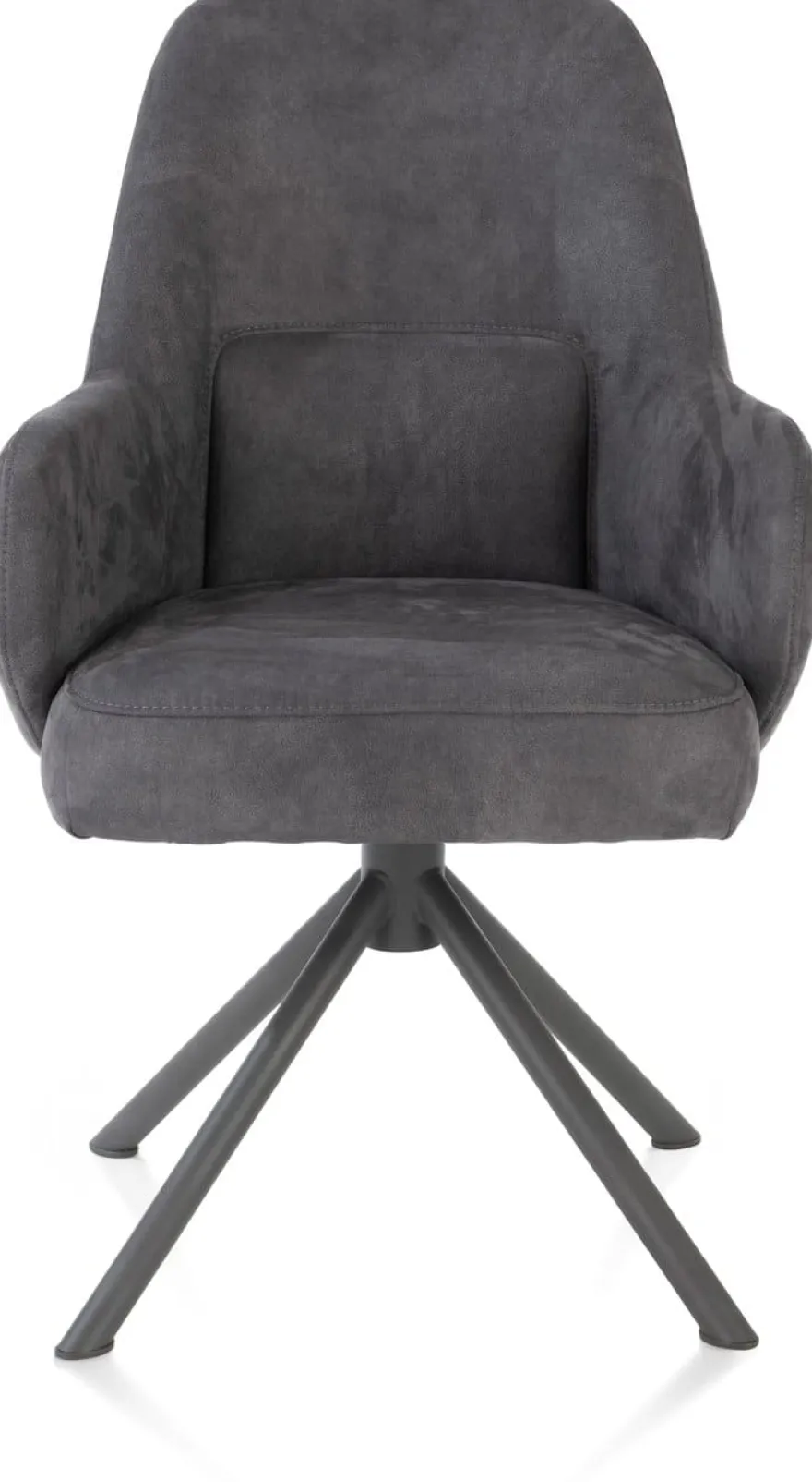 Melle, armstoel grafiet frame met relaxsysteem - draaibaar - stof Calabria - Antraciet