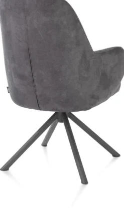 Melle, armstoel grafiet frame met relaxsysteem - draaibaar - stof Calabria - Antraciet