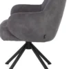 Melle, armstoel zwart frame met relaxsysteem - draaibaar - stof Calabria - antraciet - Antraciet