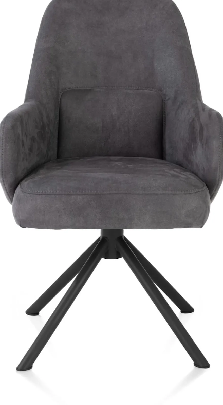 Melle, armstoel zwart frame met relaxsysteem - draaibaar - stof Calabria - antraciet - Antraciet
