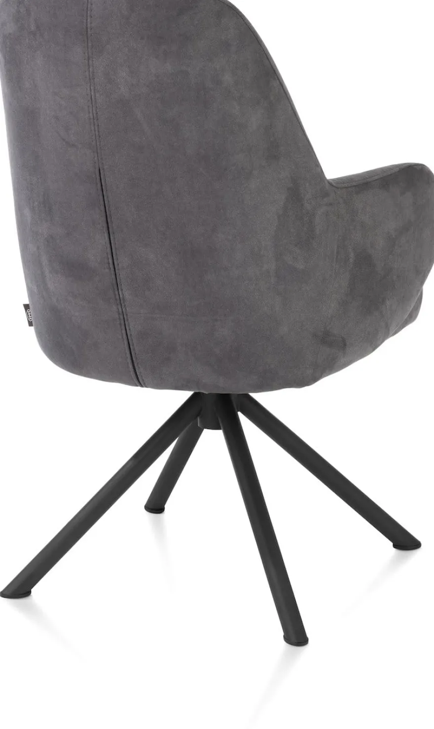 Melle, armstoel zwart frame met relaxsysteem - draaibaar - stof Calabria - antraciet - Antraciet