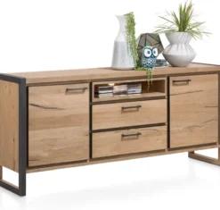 Metalo, dressoir 180 cm - 2-deuren + 2-laden + 1-niche (+ LED)