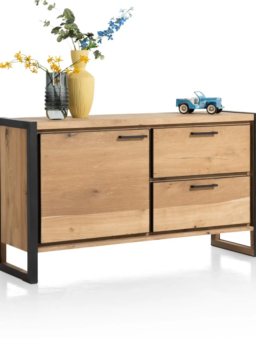 Metalo, dressoir 140 cm - 1-deur + 2-laden