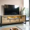 Metalo, lowboard 170 cm - 2-deuren + 1-lade + 1-niche (+ LED)