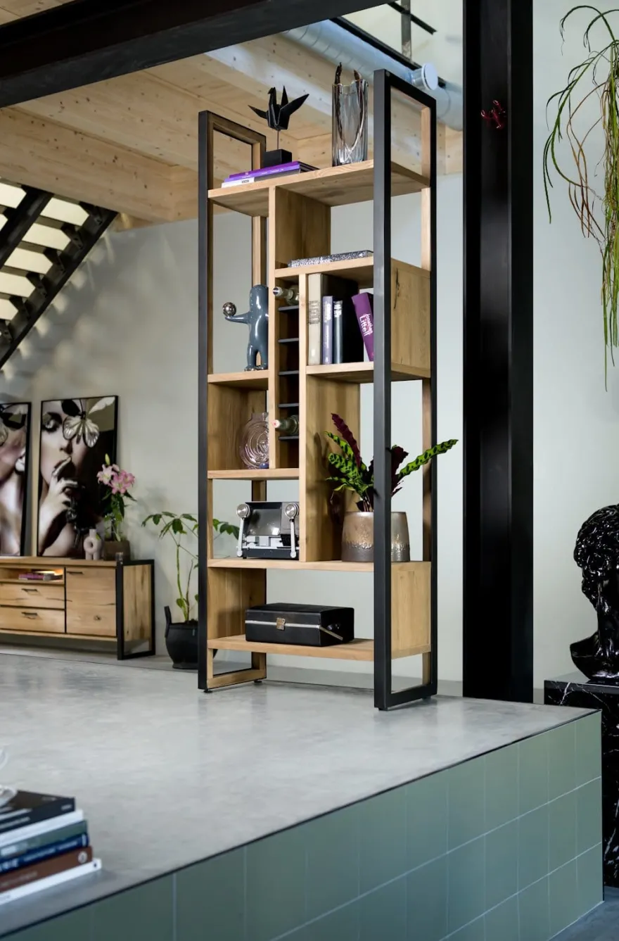Metalo, roomdivider 75 cm - 8-niches + 6-wijnvakken