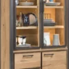 Metalo, vitrine 2-glasdeuren + 1-deur + 2-laden (+ LED)