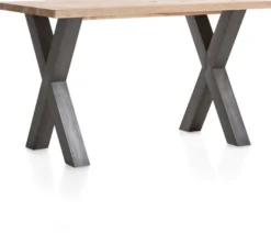 Metalox, bartafel 160 x 90 cm (hoogte: 92 cm) - zonder rand boomschors + X-vorm metalen poot