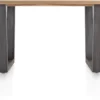 Metalox, bartafel 160 x 90 cm (hoogte: 92 cm) - met rand boomschors + V-vorm metalen poot
