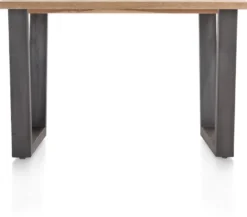 Metalox, bartafel 160 x 90 cm (hoogte: 92 cm) - met rand boomschors + V-vorm metalen poot