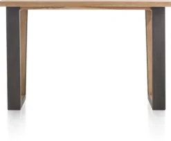 Metalox, bartafel 160 x 90 cm (hoogte: 92 cm) - met rand boomschors + V-vorm metalen / houten poot
