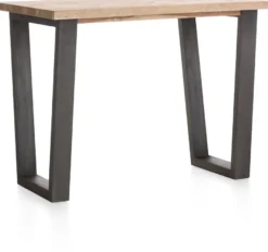 Metalox, bartafel 130 x 90 cm (hoogte: 92 cm) - zonder rand boomschors + V-vorm metalen poot