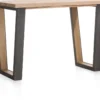 Metalox, bartafel 130 x 90 cm (hoogte: 92 cm) - met rand boomschors + V-vorm metalen / houten poot