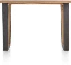Metalox, bartafel 130 x 90 cm (hoogte: 92 cm) - met rand boomschors + V-vorm metalen / houten poot