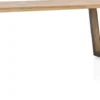 Metalox, eetkamertafel 270 x 100 cm - zonder rand boomschors + V-vorm metalen / houten poot