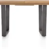 Metalox, uitschuif-bartafel 140 (+ 50) x 90 cm (hoogte: 92 cm) - met rand boomschors + V-vorm metalen poot