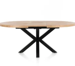 Metalox, uitschuiftafel rond 150 (+ 40) x 130 cm