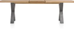 Metalox, uitschuiftafel 190 (+ 50) x 100 cm - zonder rand boomschors + X-vorm metalen poot