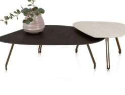 Mogana, Salontafel 120 x 75 cm eiken fineer, poten steelbrown - Basalt