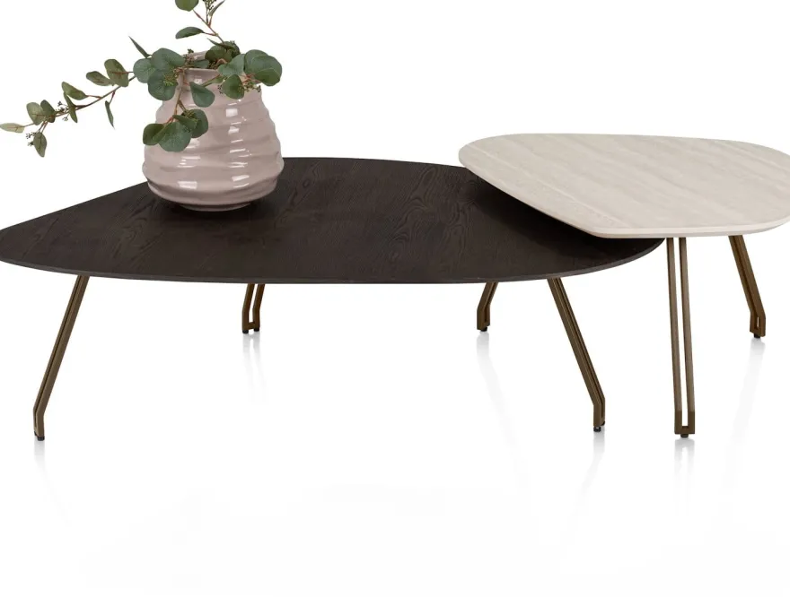 Mogana, Salontafel 120 x 75 cm eiken fineer, poten steelbrown - Basalt