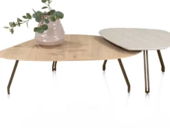 Mogana, Salontafel 120 x 75 cm eiken fineer, poten steelbrown - Basalt