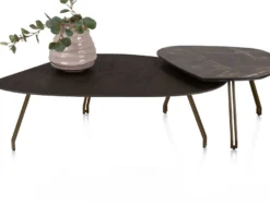 Mogana, Salontafel 120 x 75 cm eiken fineer, poten steelbrown - Basalt