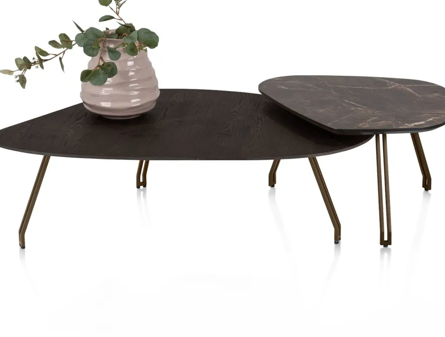 Mogana, Salontafel 120 x 75 cm eiken fineer, poten steelbrown - Basalt