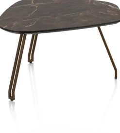 Mogana, Salontafel 72 x 60 cm, primo laminato (HPL), poten steelbrown - marble brown