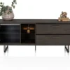 Mogan, Lowboard 160 cm, 1 deur, 2 laden, 2 openvakken incl. LED