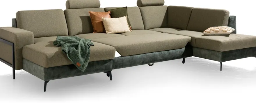 Napels, Longchair links - 2,5 zits zonder armen - ottomane rechts