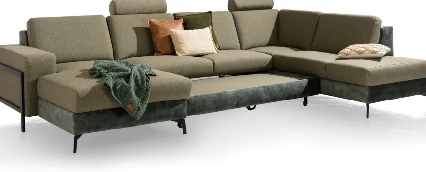 Napels, Longchair links - 2,5 zits zonder armen - ottomane rechts