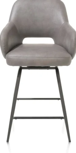 Nikolas, barstoel - draaibaar - graphite (RAL 7022) - stof Pala - lever